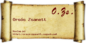 Orsós Zsanett névjegykártya